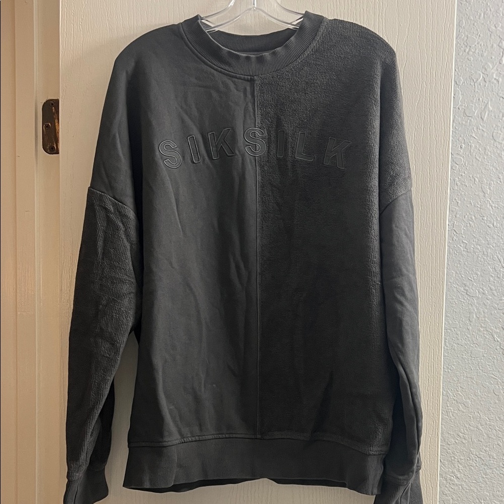 SIKSILK Men's Charcoal Crewneck Sweater